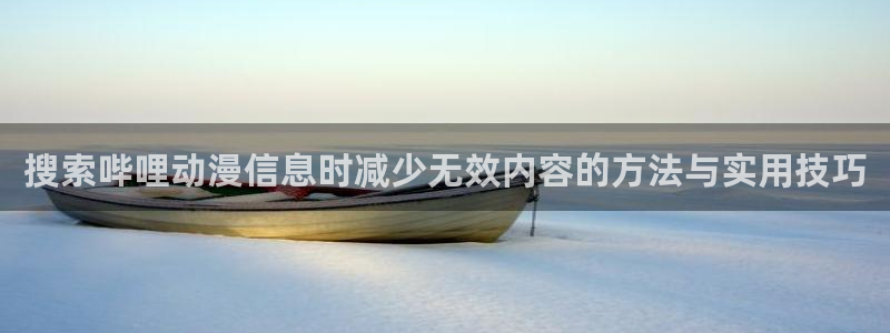 玄幻动漫:搜索哔哩动漫信息时减少无效内容的方法与实用技巧